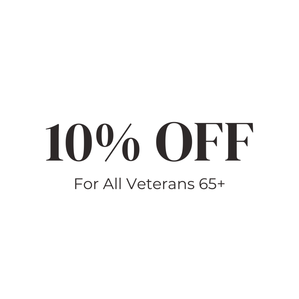 10% off for all veterans 65+